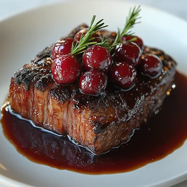 SHORT RIB CHOICE ASADO CON CEREZAS LIOFILIZADAS EN SALSA AL OPORTO TINTO